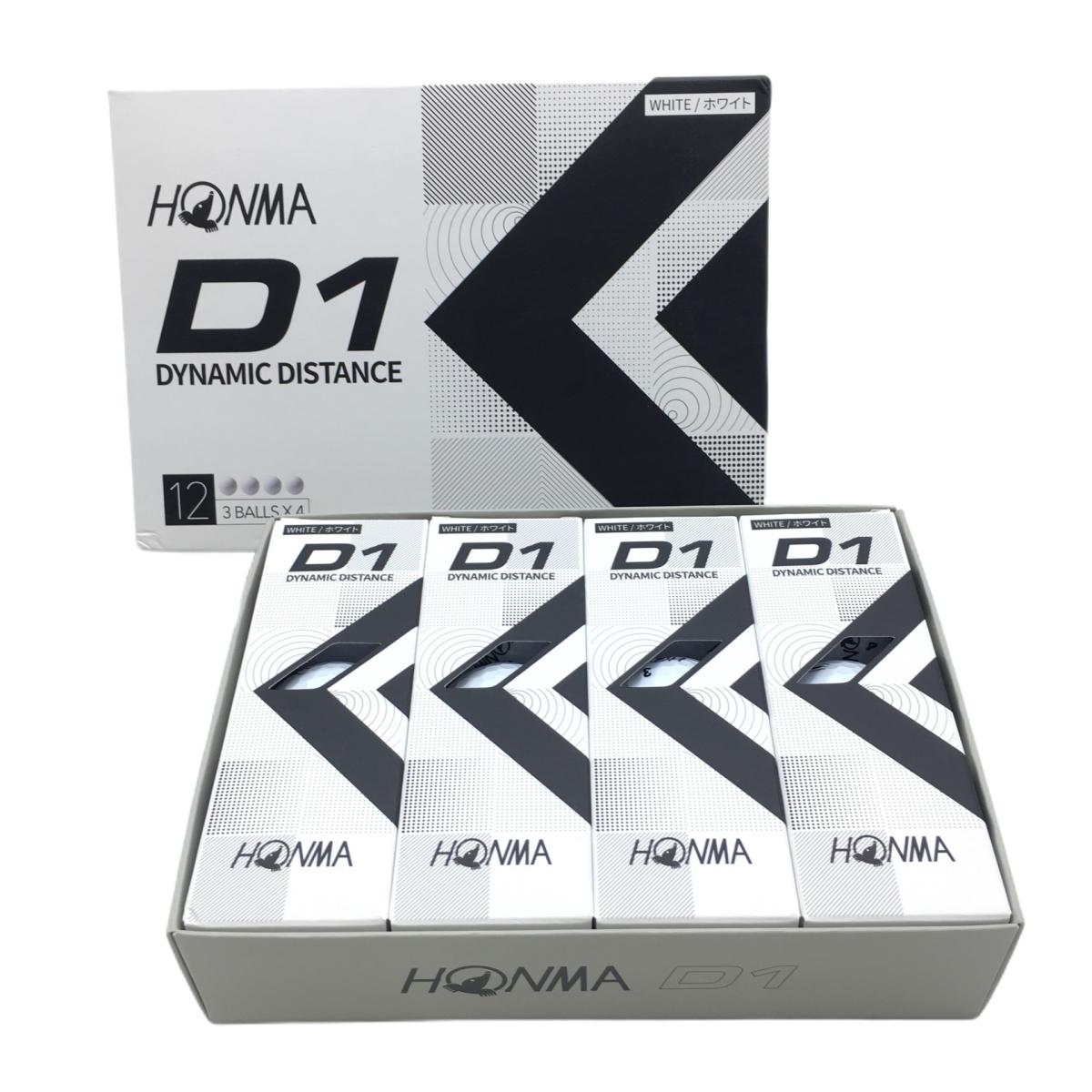 【新品】ホンマ ゴルフボール 白 D1 1ダース 12球 ダイナミックデクスタンス  １ダースゴルフ HONMA 画像