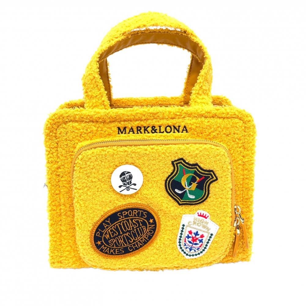 【新品】マークアンドロナ カートバッグ イエロー系 パイル地 内外ポケット付 ゴルフ 2024年モデル MARK＆LONA