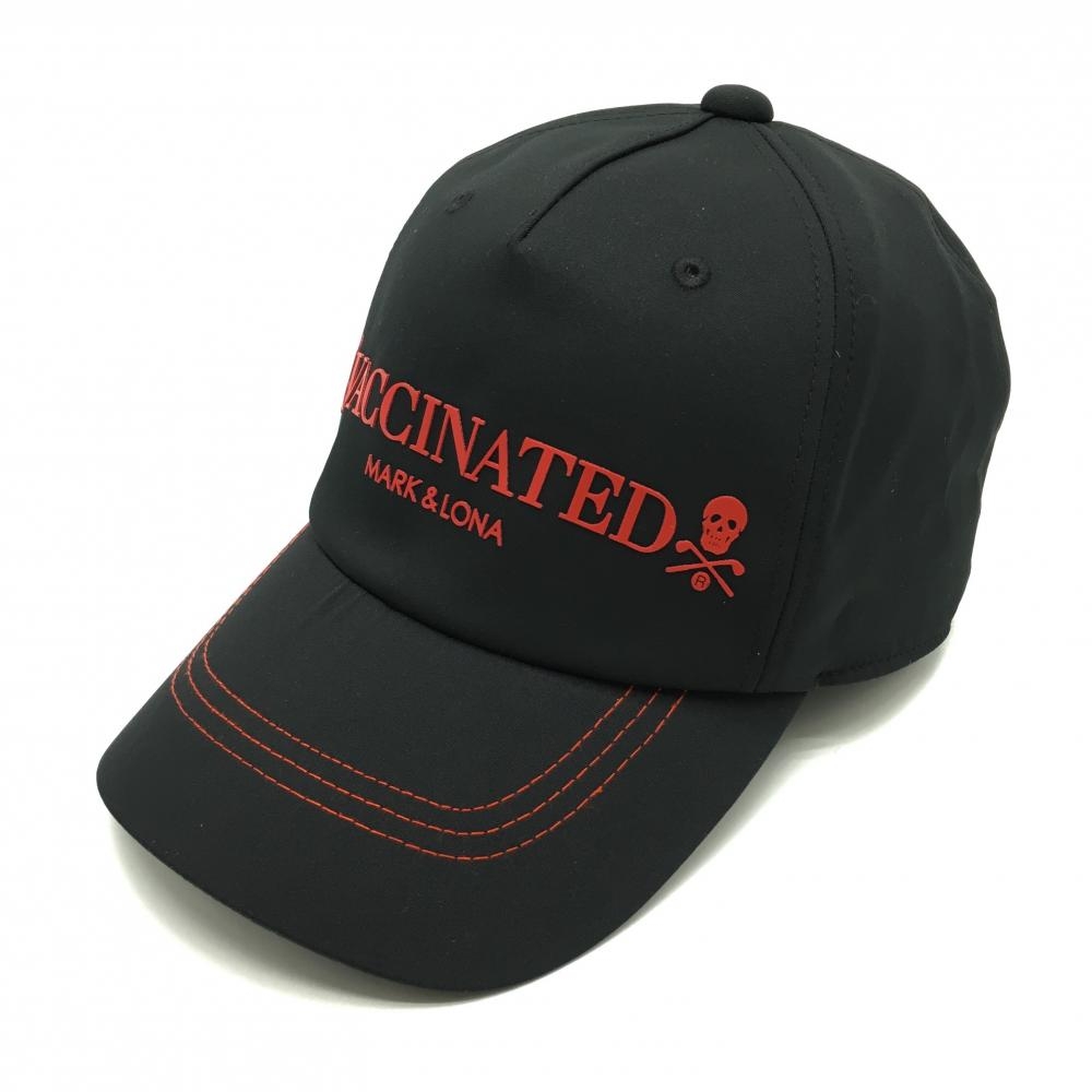 【新品】マークアンドロナ キャップ 黒×レッド ロゴ  FREE   ゴルフウェア MARK＆LONA