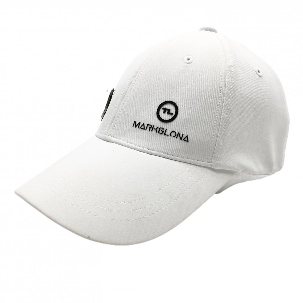 マークアンドロナ キャップ 白×黒 シリコンワッペン T-LINE    ゴルフウェア MARK＆LONA