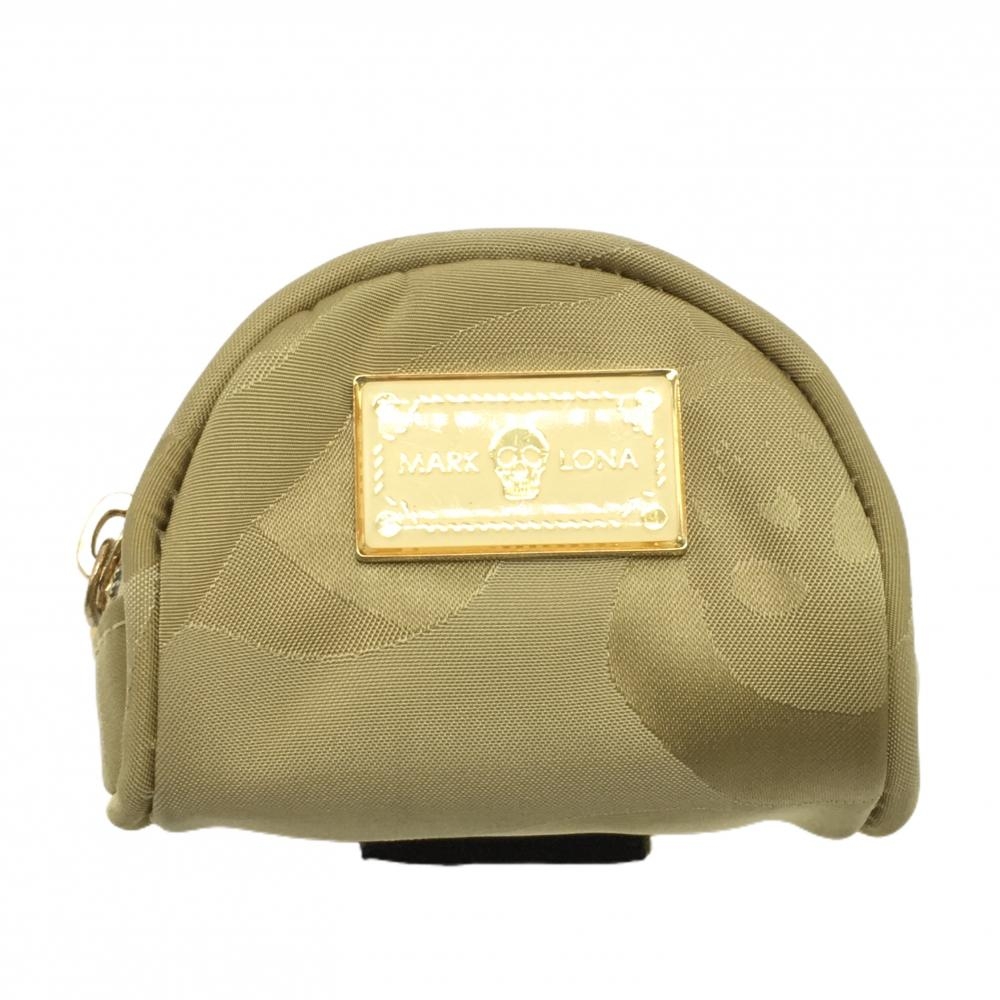 【美品】マークアンドロナ ボールポーチ ブラウン系 カモフラ 迷彩  ゴルフ MARK＆LONA