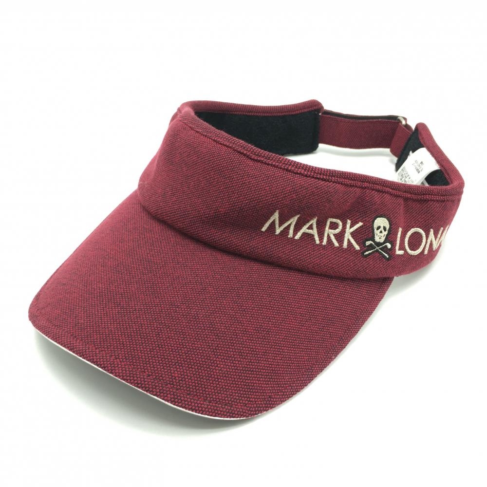 マークアンドロナ サンバイザー ダークレッド ロゴシルバー FREE   ゴルフウェア MARK＆LONA