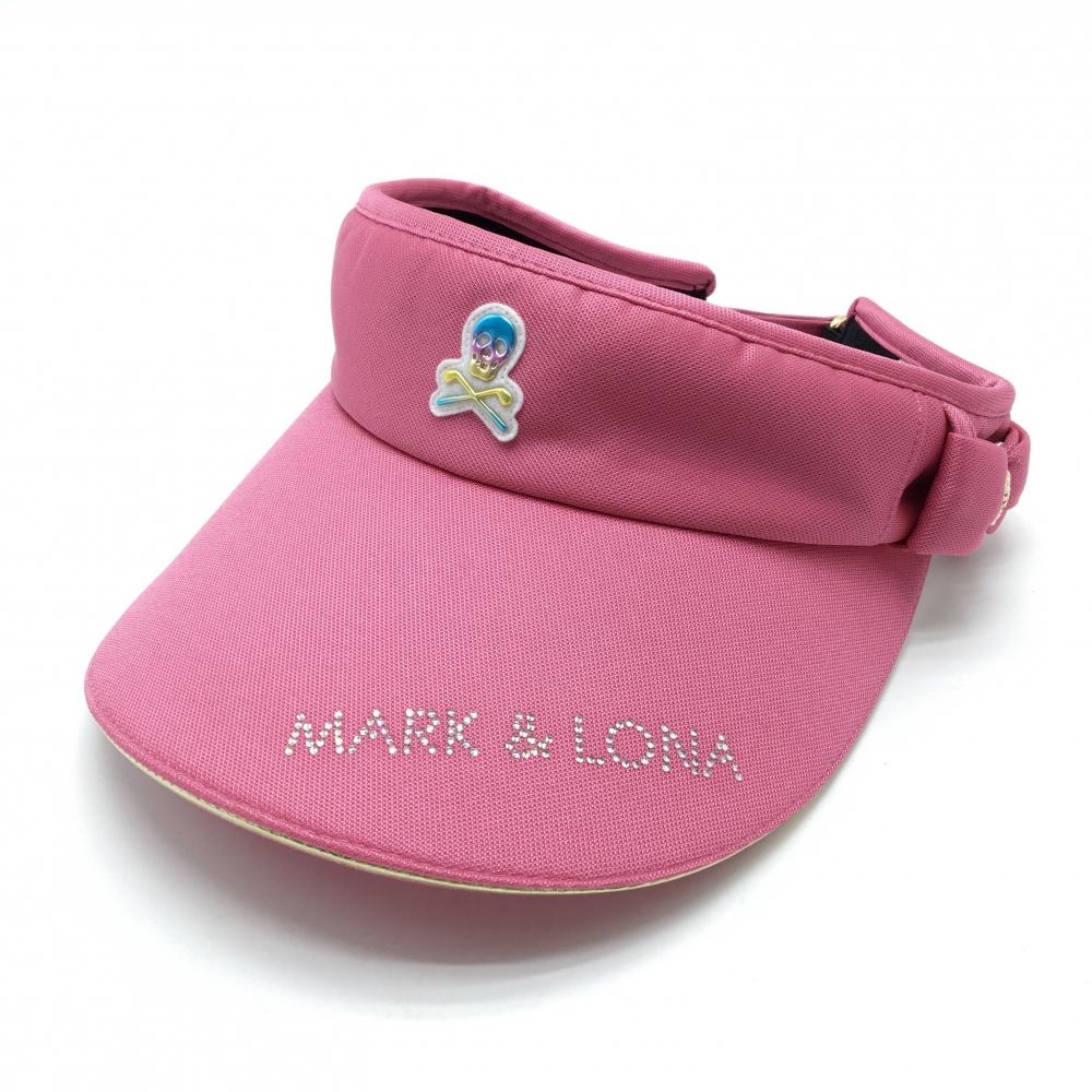 【新品】マークアンドロナ サンバイザー ピンク グラデーションスカル  FREE   ゴルフウェア MARK＆LONA
