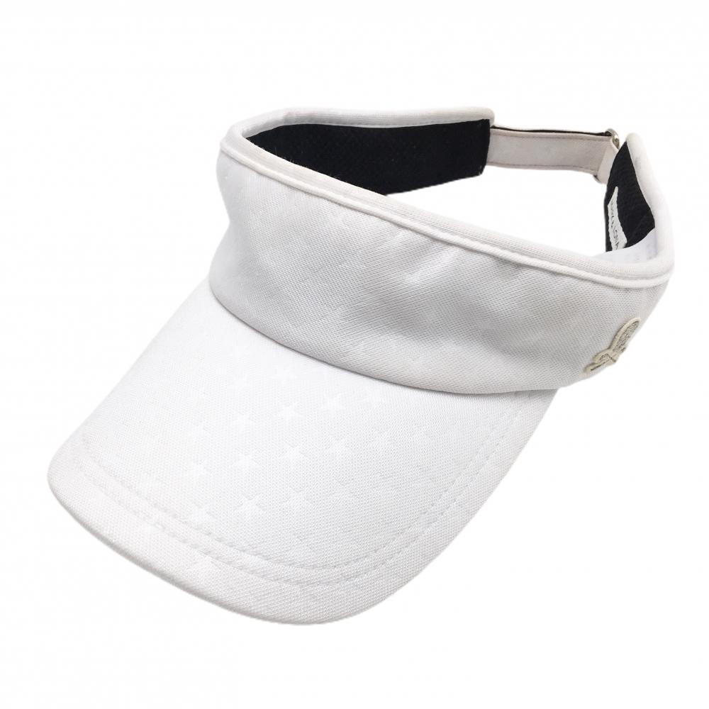 マークアンドロナ サンバイザー 白 星地模様 スカル M(56～60cm)   ゴルフウェア MARK＆LONA