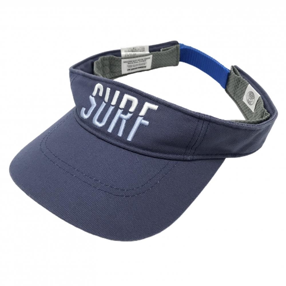 【超美品】ホーンガーメント サンバイザー ネイビー 後ろニコちゃん スマイル マークアンドロナ FREE   ゴルフウェア MARK＆LONA