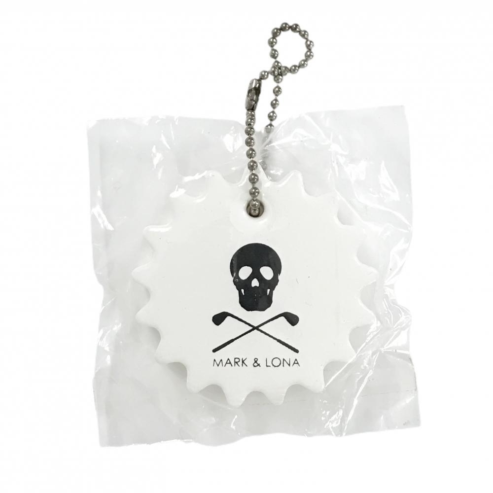 【未使用品】マークアンドロナ チャーム 白×黒 スカル 非売品 キーホルダー S ゴルフ MARK＆LONA