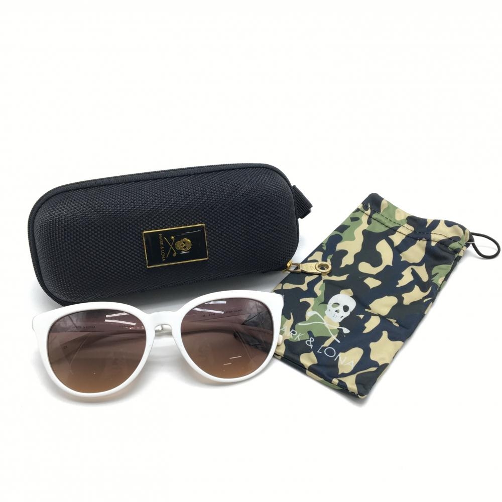 【美品】マークアンドロナ サングラス 白 55□18-140 CHRISTINA チタン 収納ケース ゴルフ MARK＆LONA