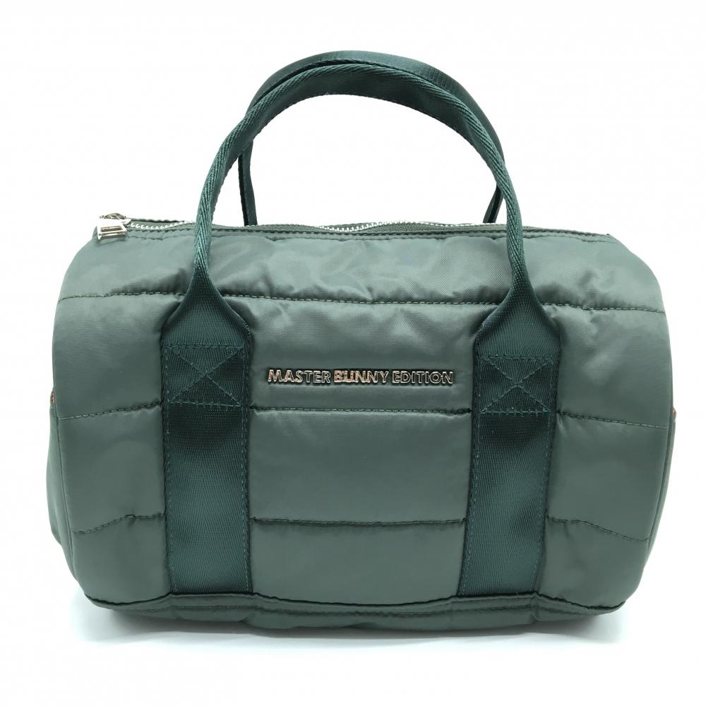 【美品】マスターバニー カートバッグ ダークグリーン系 内側オレンジ 内外ポケット ロゴ ゴルフ MASTER BUNNY EDITION