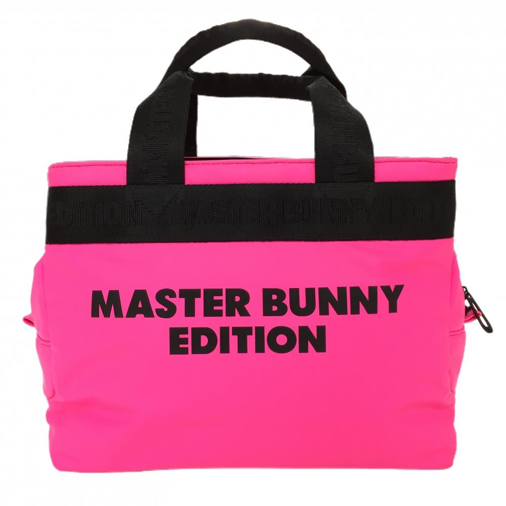 【美品】マスターバニー カートバッグ 蛍光ピンク×黒 内外ポケット付  ゴルフ MASTER BUNNY EDITION