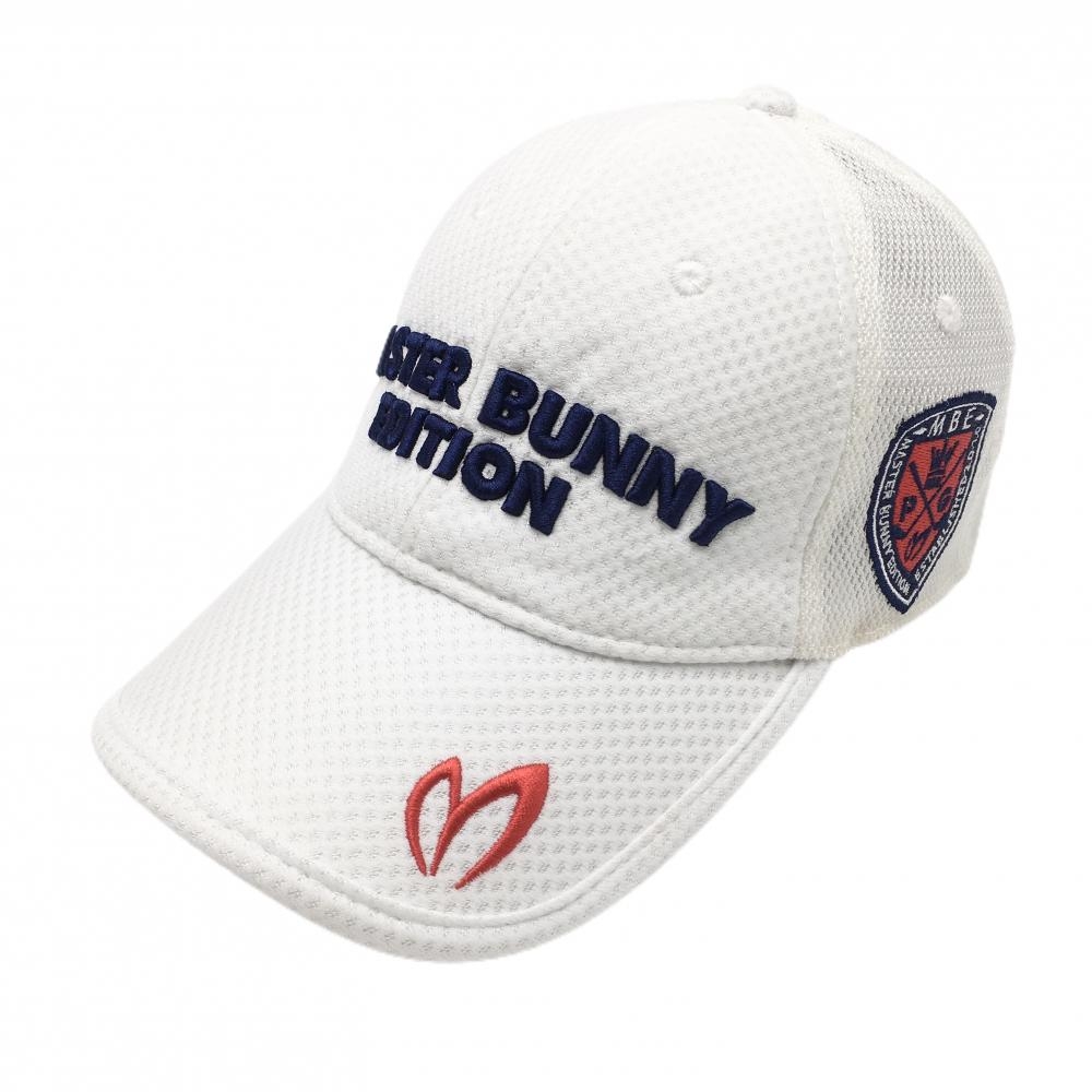 マスターバニー メッシュキャップ 白 ロゴ刺しゅう FR   ゴルフウェア MASTER BUNNY EDITION
