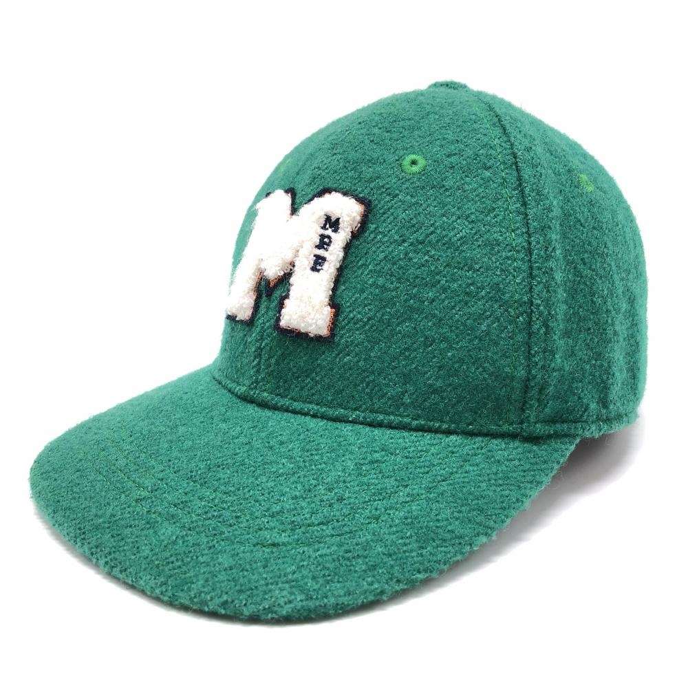 【美品】マスターバニー キャップ グリーン×白 ウール混 FR   ゴルフウェア MASTER BUNNY EDITION