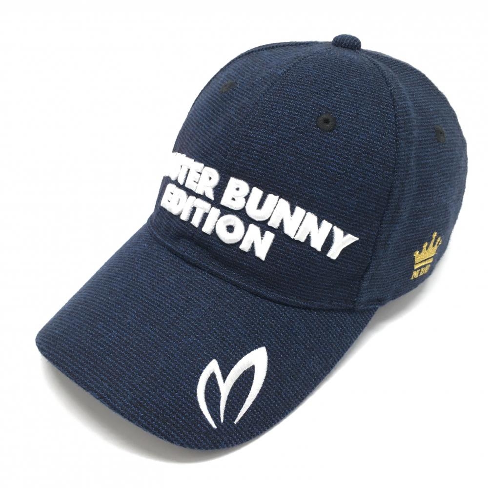 マスターバニー キャップ ネイビー×白 王冠刺しゅう 立体ロゴ白 FR   ゴルフウェア MASTER BUNNY EDITION