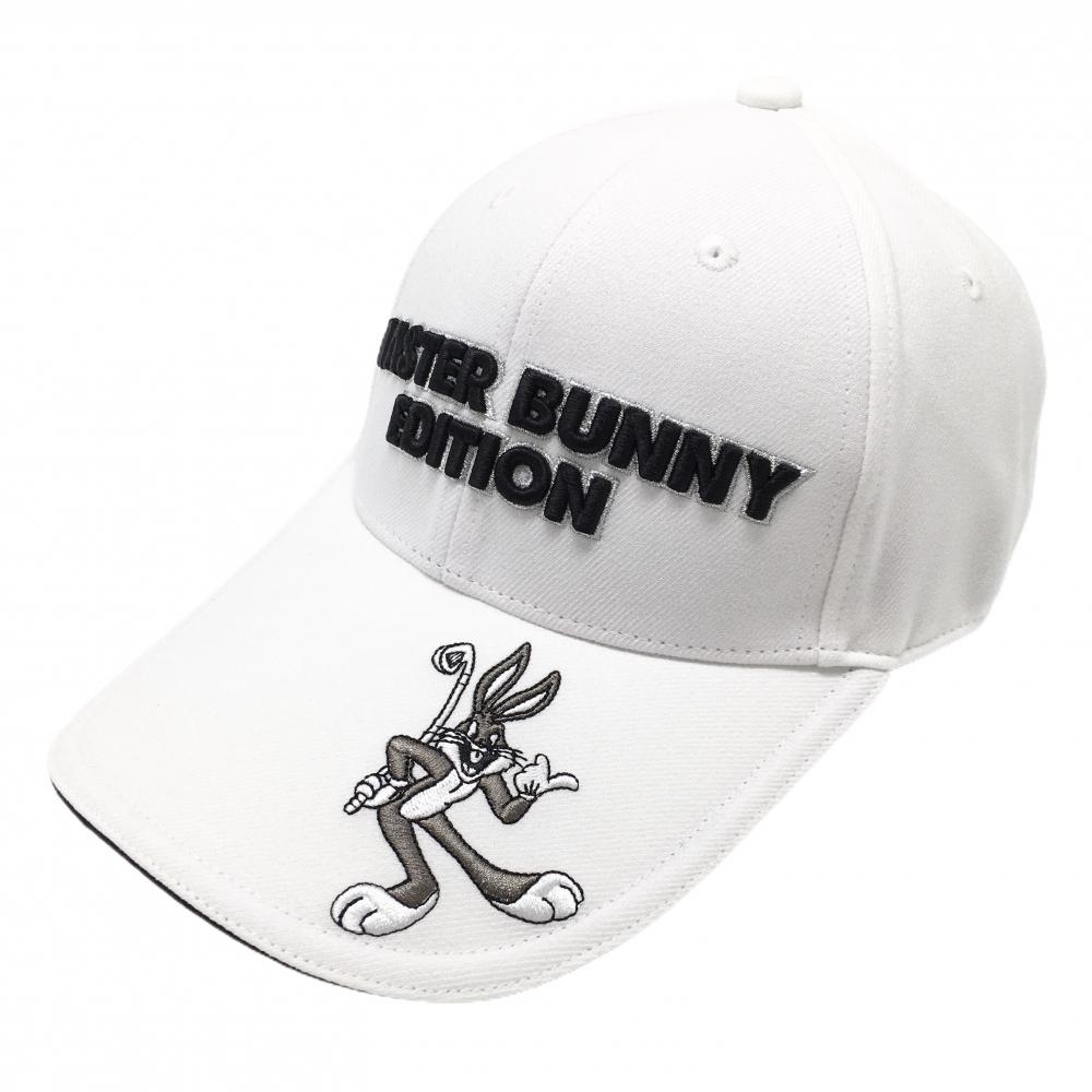 【新品】マスターバニー×LOONEYTUNES キャップ 白×黒 立体ロゴ刺しゅう バックスバニー FR   ゴルフウェア MASTER BUNNY EDITION