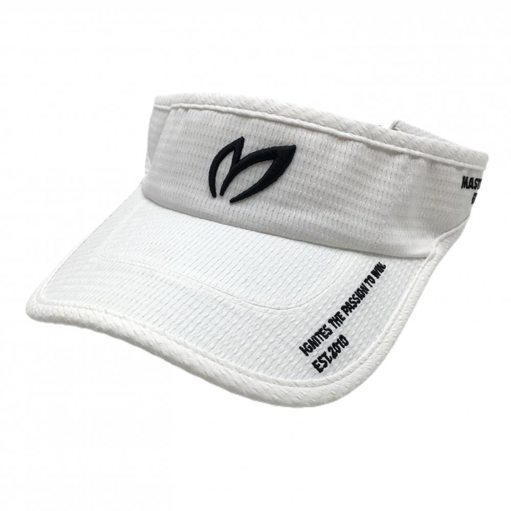 【美品】マスターバニー サンバイザー 白×黒 ロゴ刺しゅう FR   ゴルフウェア MASTER BUNNY EDITION