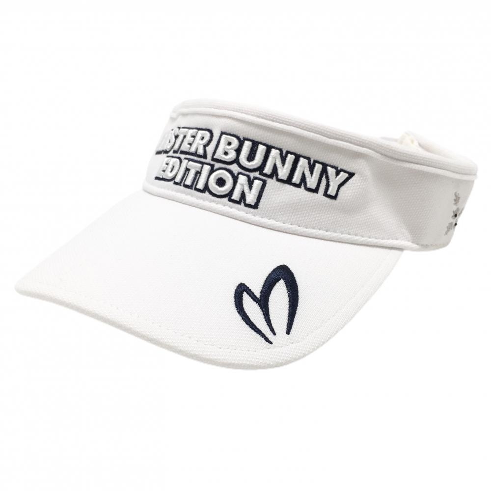 マスターバニー サンバイザー 白×ネイビー 立体ロゴ  FR   ゴルフウェア MASTER BUNNY EDITION