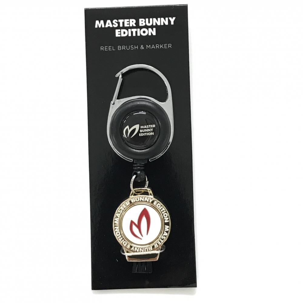 【新品】マスターバニー リール付きマーカー ゴールド×黒 ブラシ付き ロゴ FR ゴルフ MASTER BUNNY EDITION