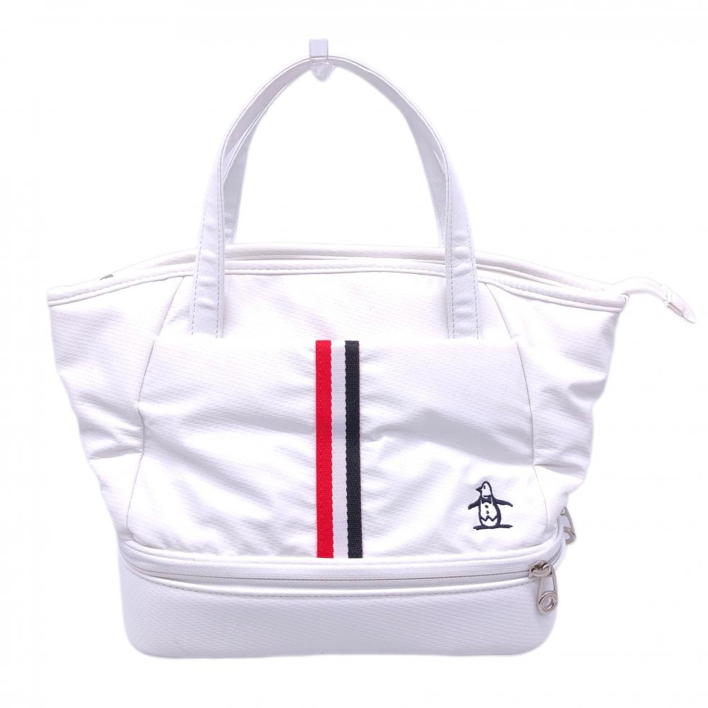 【美品】マンシングウェア 2層式保冷カートバッグ 白 トリコロールラインゴルフ Munsingwear