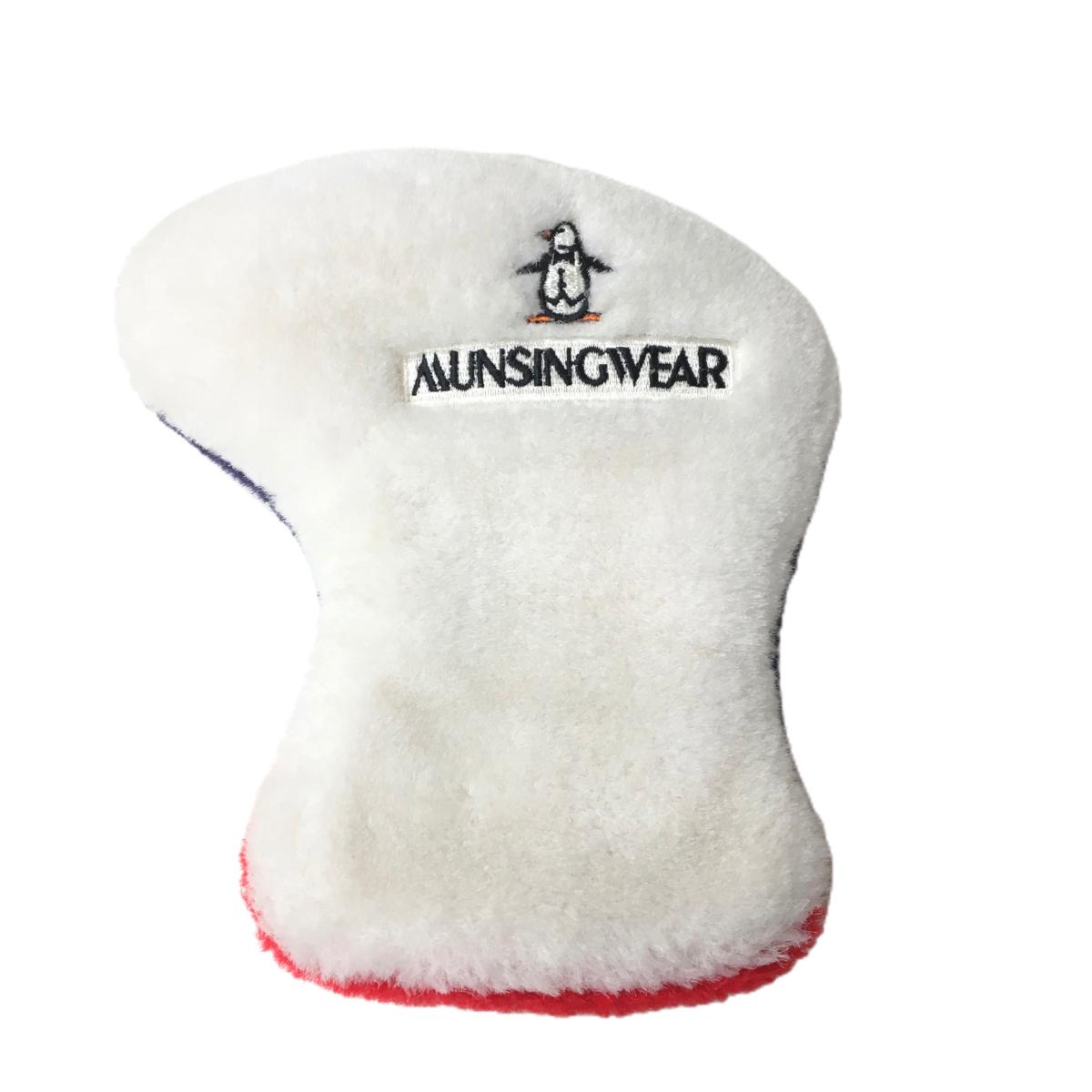 【美品】マンシングウェア パターカバー 白×ネイビー ピン型 ボア ゴルフ Munsingwear