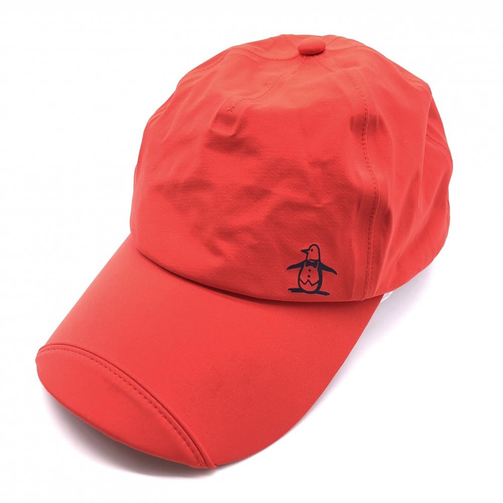 【超美品】Munsingwear マンシングウェア ナイロンキャップ レッド×ネイビー 裏メッシュ ペンギン F(56-60cm) ゴルフウェア