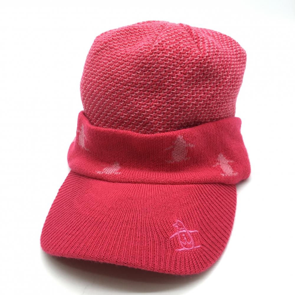 マンシングウェア ニットキャップ ピンク×ライトピンク ロゴ刺しゅう  F(55-59cm) ゴルフウェア Munsingwear