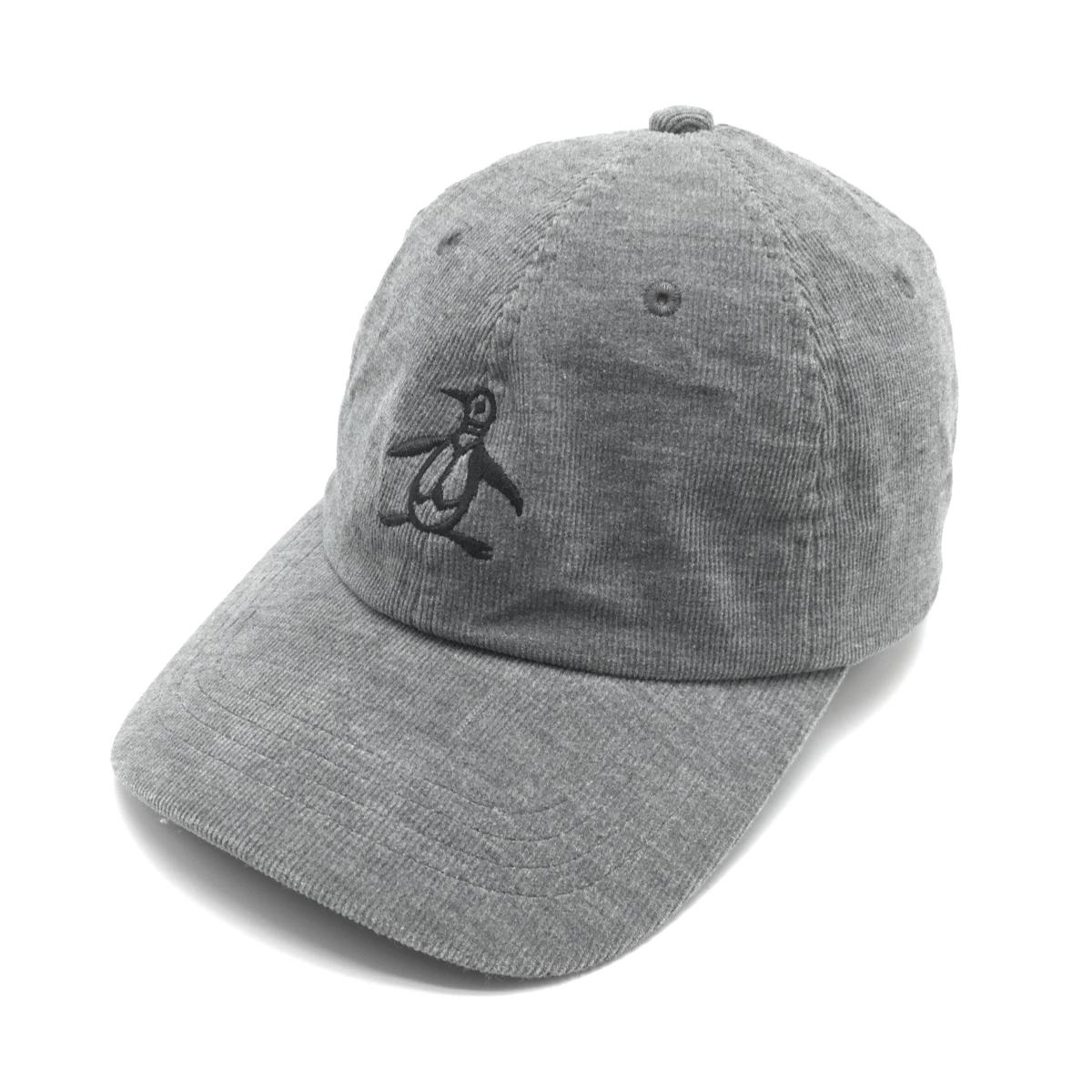 【美品】マンシングウェア キャップ グレー コーデュロイ調 ロゴ刺しゅう F(56-60cm)   ゴルフウェア Munsingwear