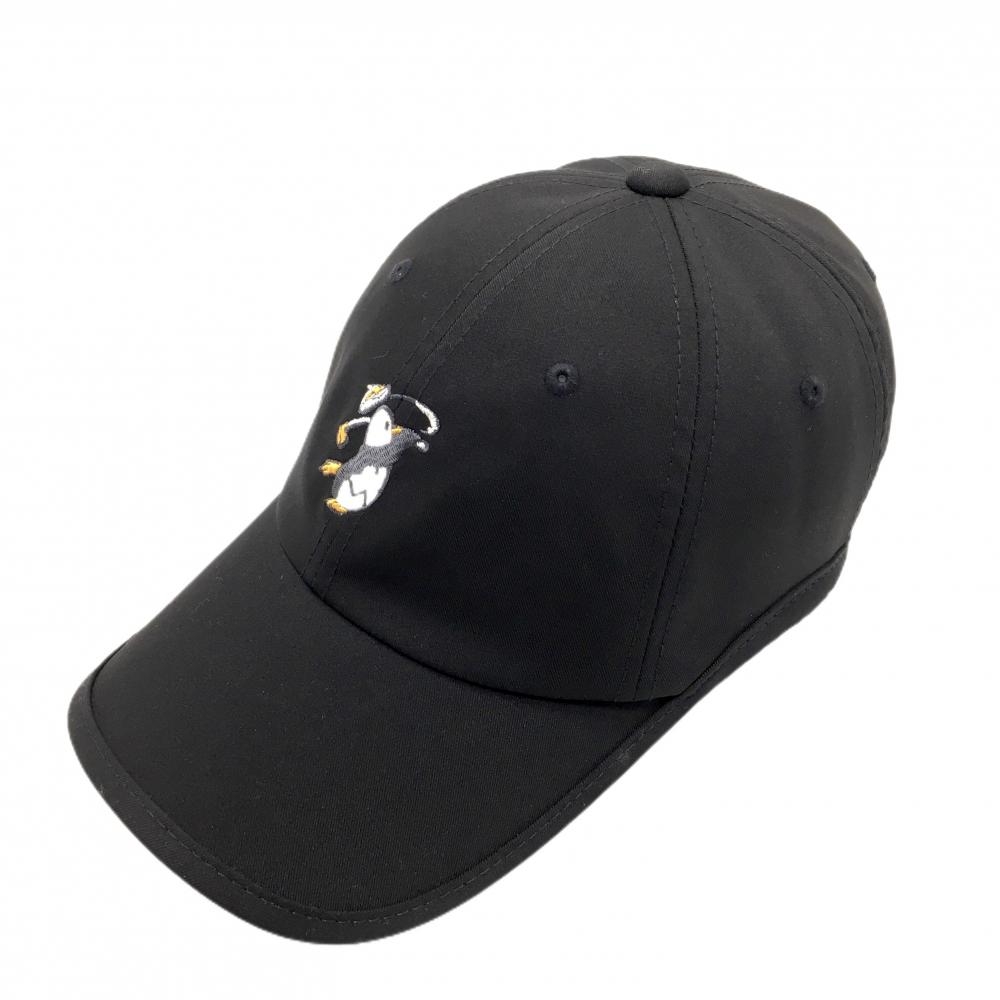 【新品】マンシングウェア キャップ 黒 ペンギン刺しゅう  F(55-59cm)   ゴルフウェア Munsingwear