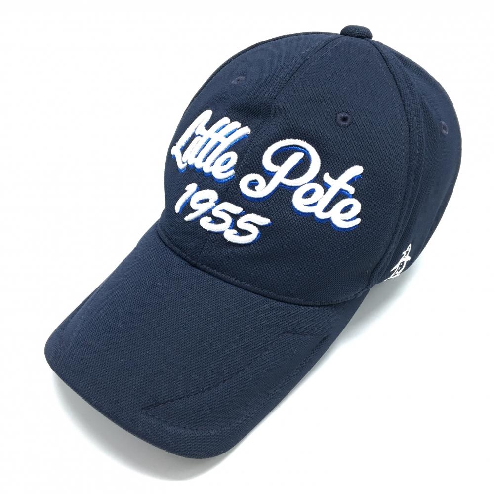 【美品】マンシングウェア キャップ ネイビー×白 刺しゅう F(56-60cm)   ゴルフウェア Munsingwear