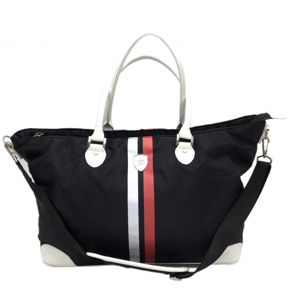 【美品】マンシングウェア 2WAYボストンバッグ 黒×白×レッド ショルダーストラップ ゴルフ Munsingwear