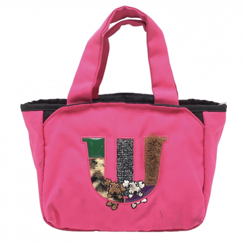 MUスポーツ カートバッグ ピンク ワッペンボア 保冷バッグ　複数ポケット　 ゴルフ M・U SPORTS