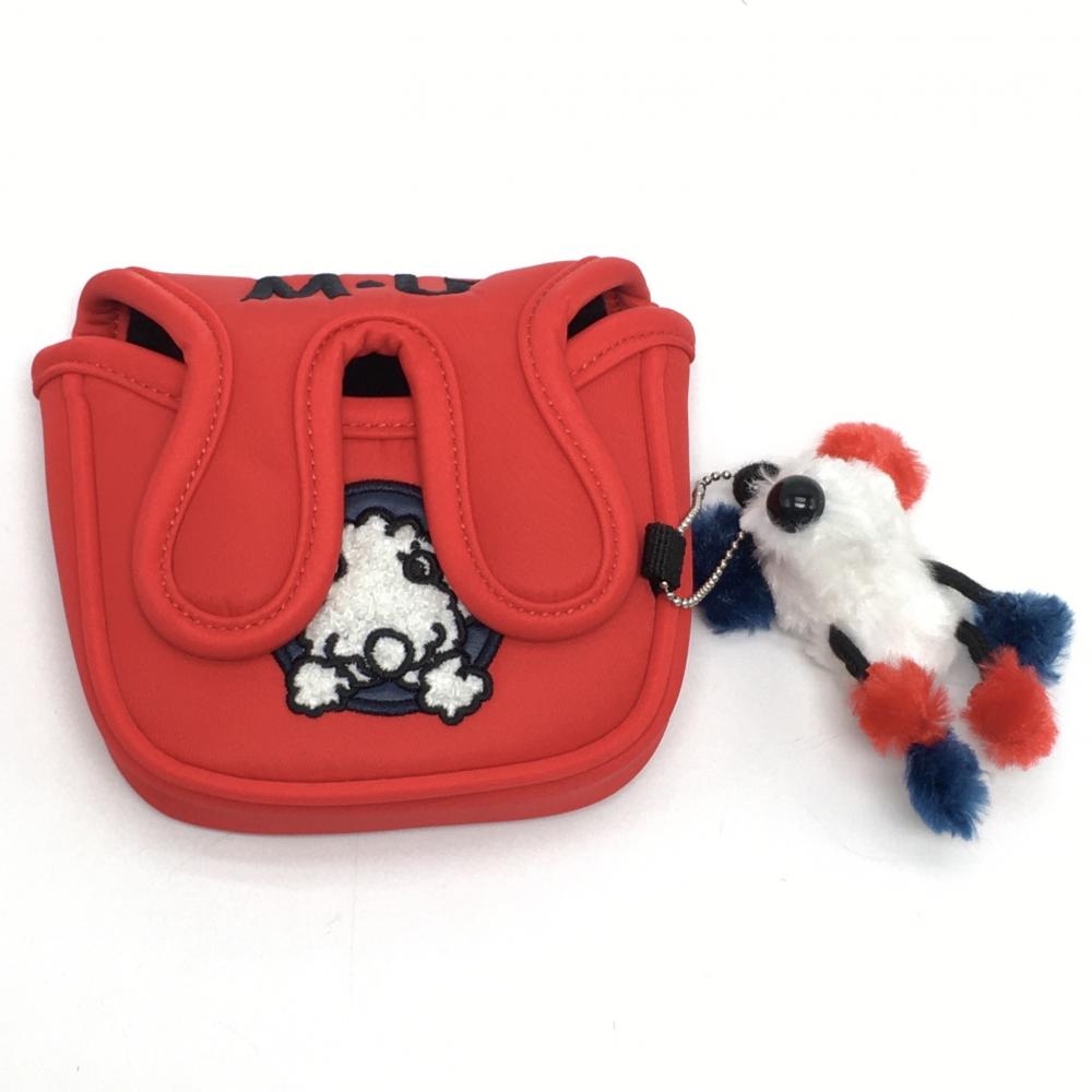 【新品】MUスポーツ パターカバー レッド マレット型 ドッグチャーム付 ヘッドカバー ゴルフ M・U SPORTS