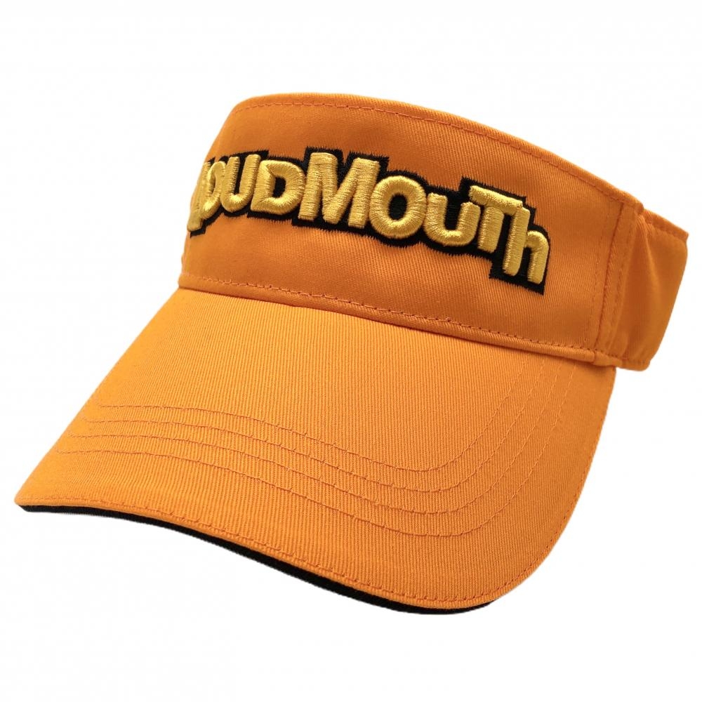 【新品】ラウドマウス サンバイザー オレンジ×イエロー 立体ロゴ刺しゅう  F  ゴルフウェア LOUDMOUTH