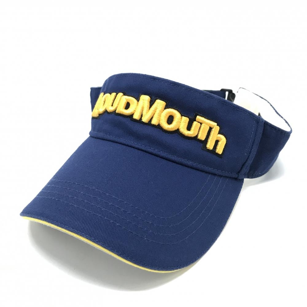 ラウドマウス サンバイザー ネイビー×イエロー 立体ロゴ   ゴルフウェア LOUDMOUTH