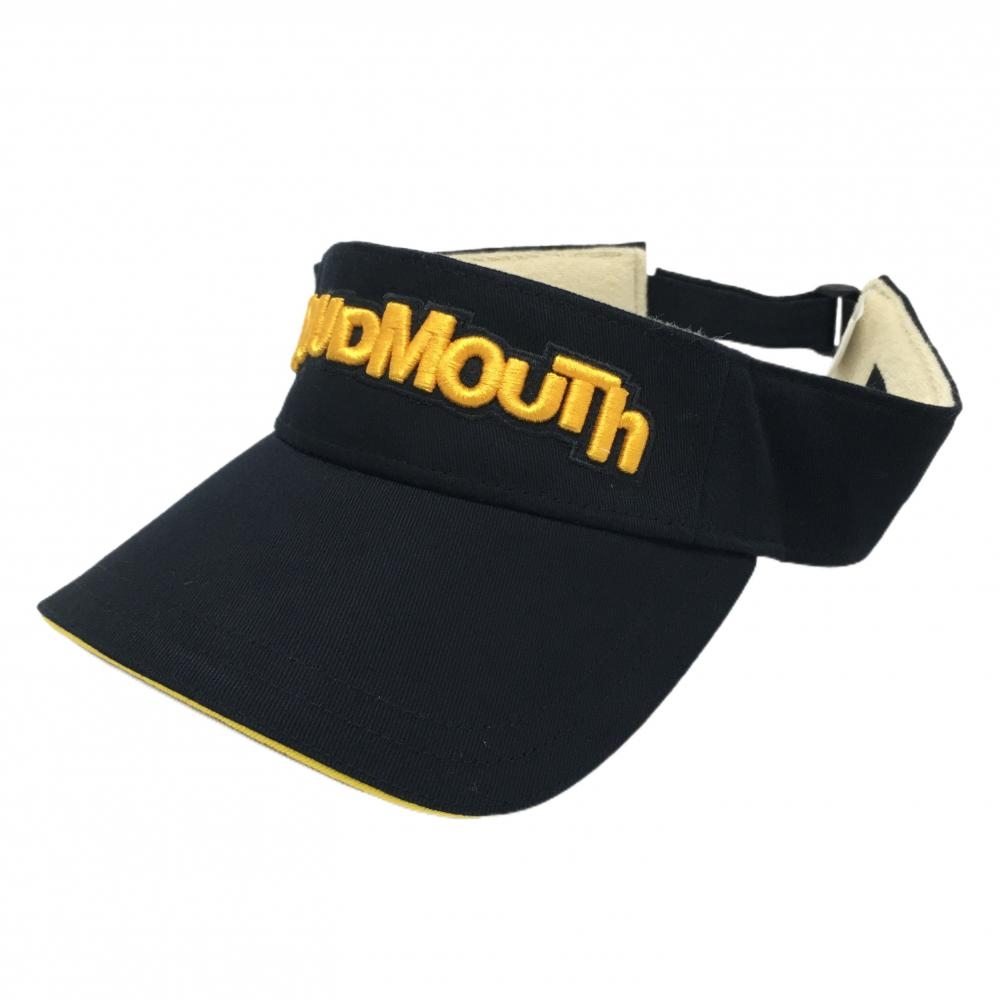 【超美品】ラウドマウス サンバイザー ネイビー×イエロー 立体ロゴ刺しゅう    ゴルフウェア LOUDMOUTH