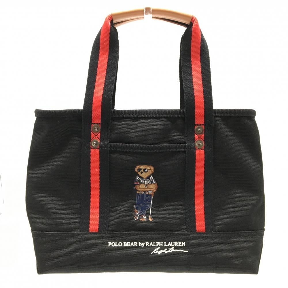 【美品】ポロラルフローレン カートバッグ 黒×レッド クマ 刺しゅう ゴルフ Ralph Lauren
