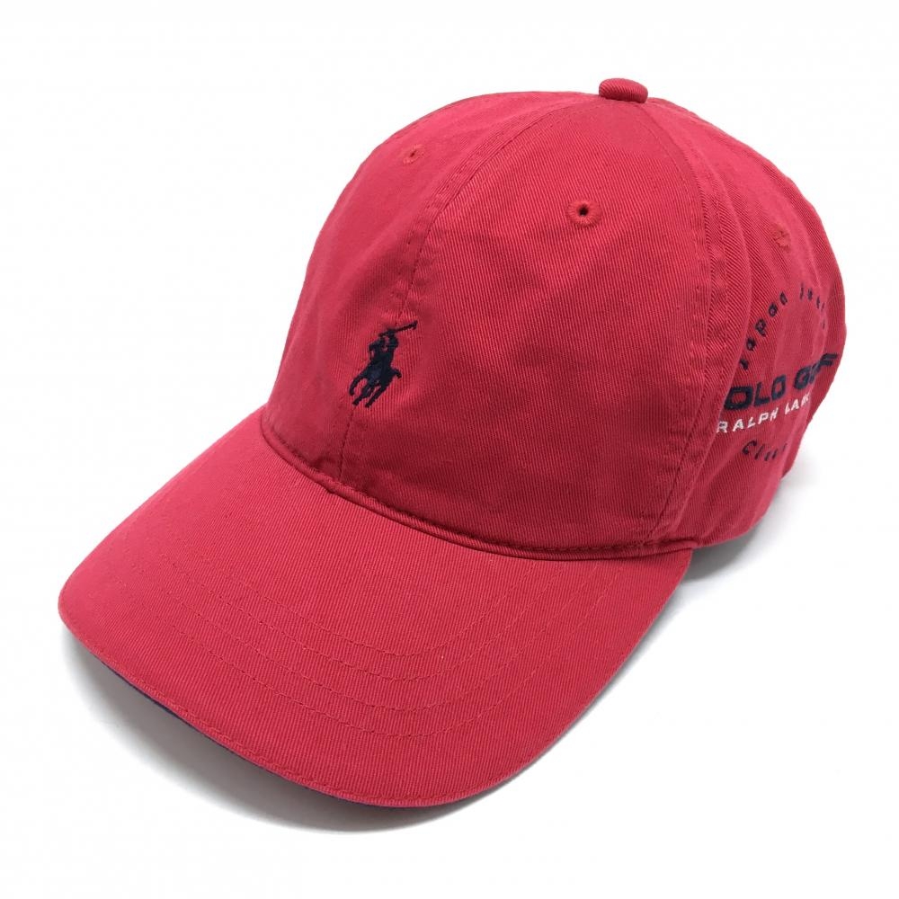【美品】ポロゴルフ キャップ レッド ロゴ刺しゅう   ゴルフウェア Ralph Lauren