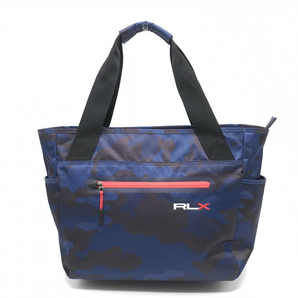 【超美品】RLXラルフローレン ビッグトートバッグ ネイビー×黒 カモフラ 迷彩 ボストン シューズ収納可ゴルフ Ralph Lauren