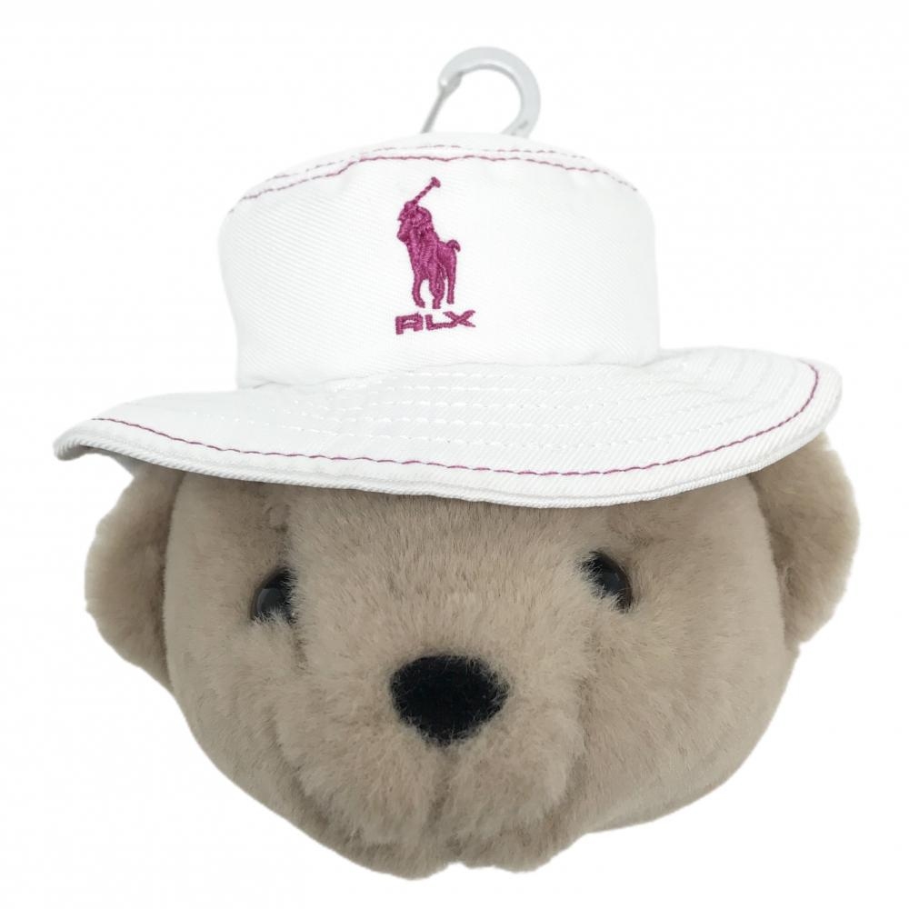 【美品】RLXラルフローレン ボールポーチ 白×ベージュ ぬいぐるみ ベア ゴルフ Ralph Lauren