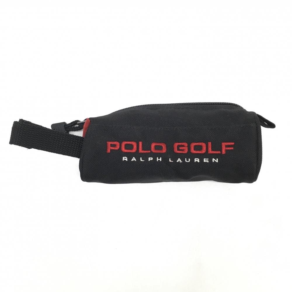 【超美品】ポロゴルフ ボールケース 黒×レッド ラルフローレン ゴルフ Ralph Lauren