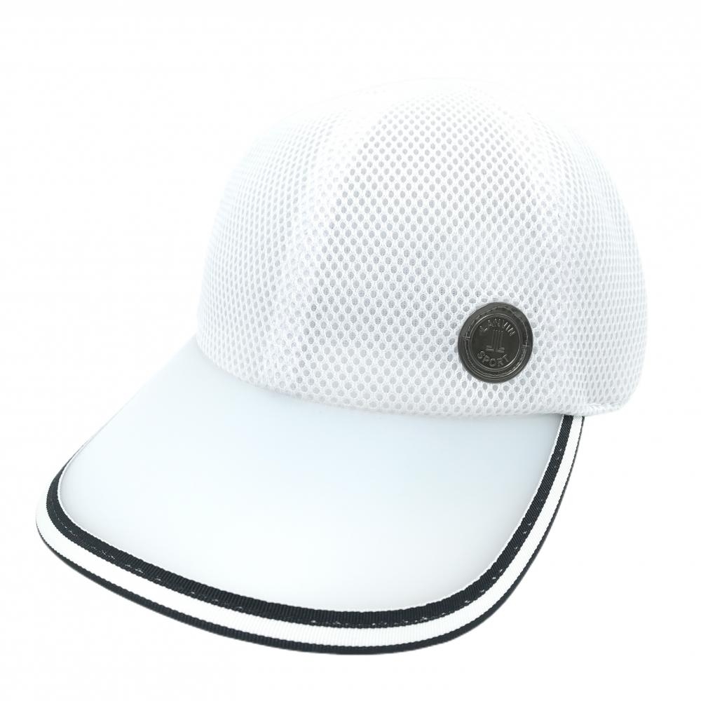 ランバンスポール キャップ 白 メッシュ調 つば透け素材  F(約55-57cm)   ゴルフウェア LANVIN SPORT