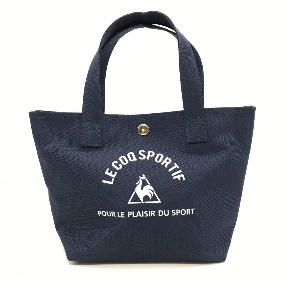 ルコック カートバッグ ネイビー×白 ロゴプリント 内ポケットゴルフ le coq sportif