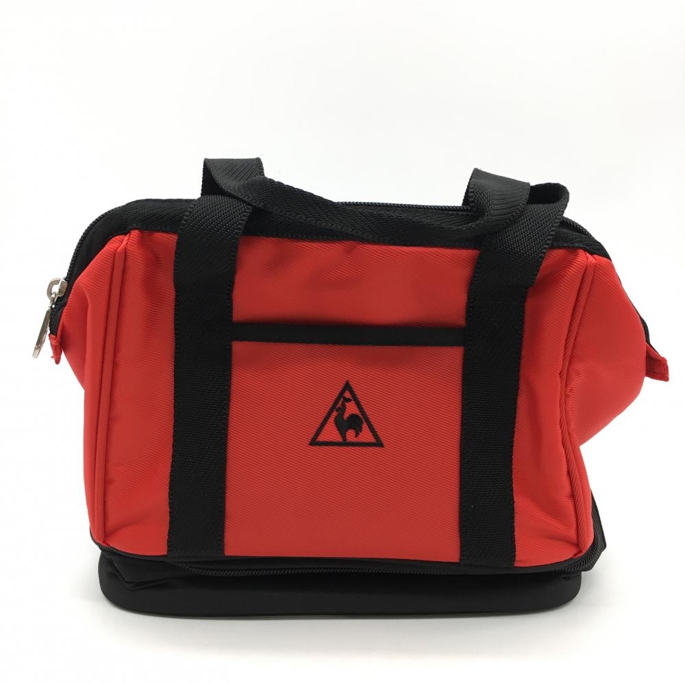 【超美品】ルコック 2層式カートバッグ レッド×黒 保冷保温 内外ポケットゴルフ le coq sportif