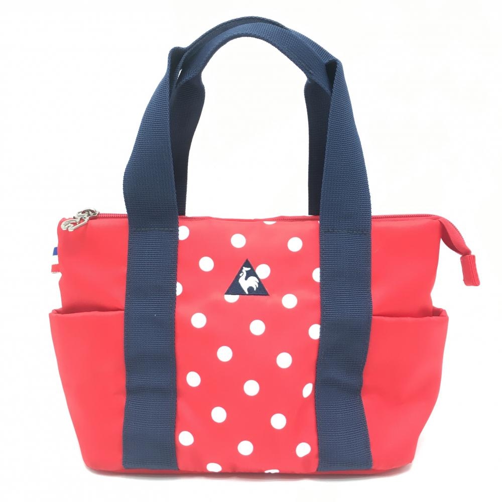 ルコック カートバッグ レッド×白 一部ドット 内サイドポケット付 ゴルフ le coq sportif