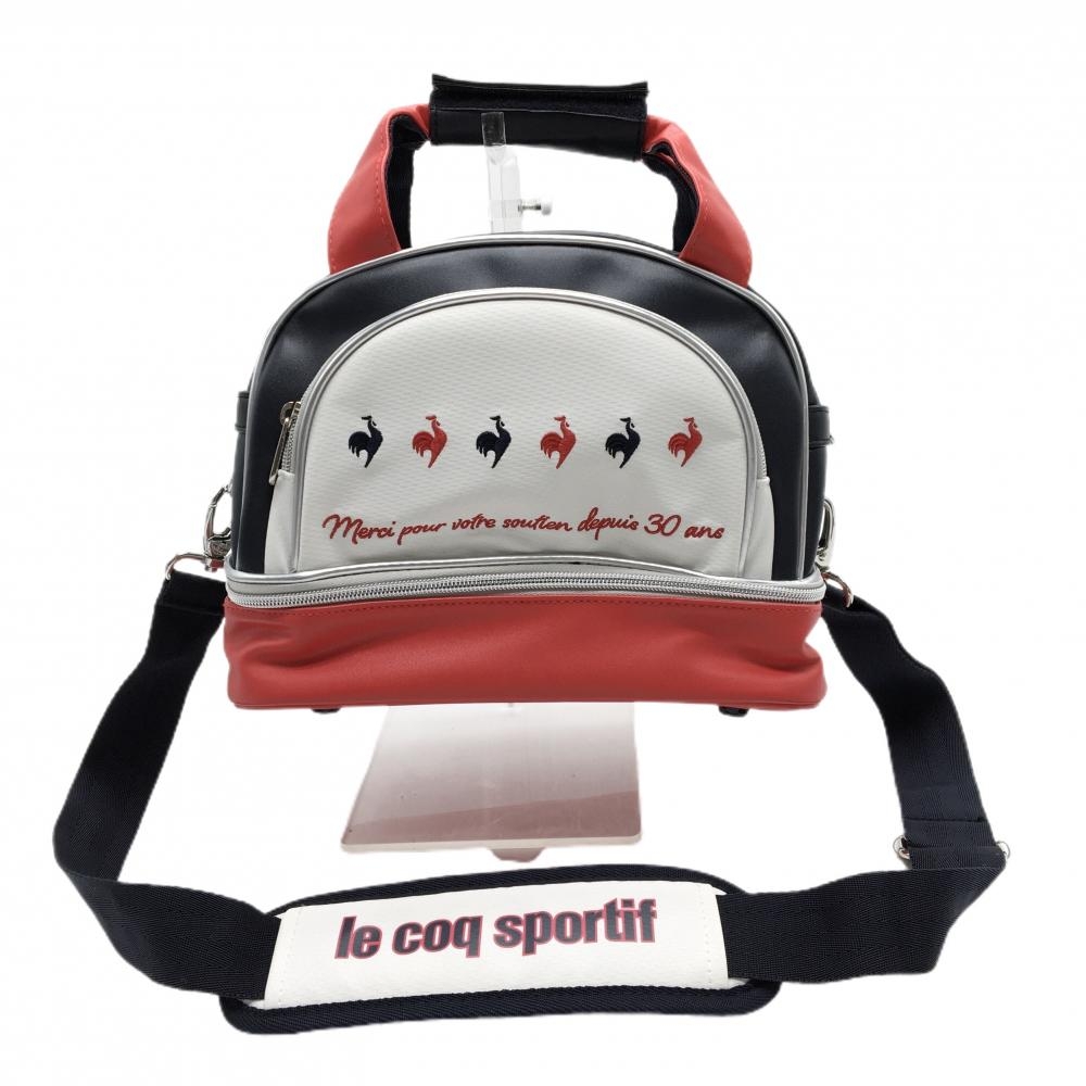 【超美品】ルコック 2層式カートバッグ ネイビー×白 30周年 保冷付 内外ポケット ゴルフ 2025年モデル le coq sportif