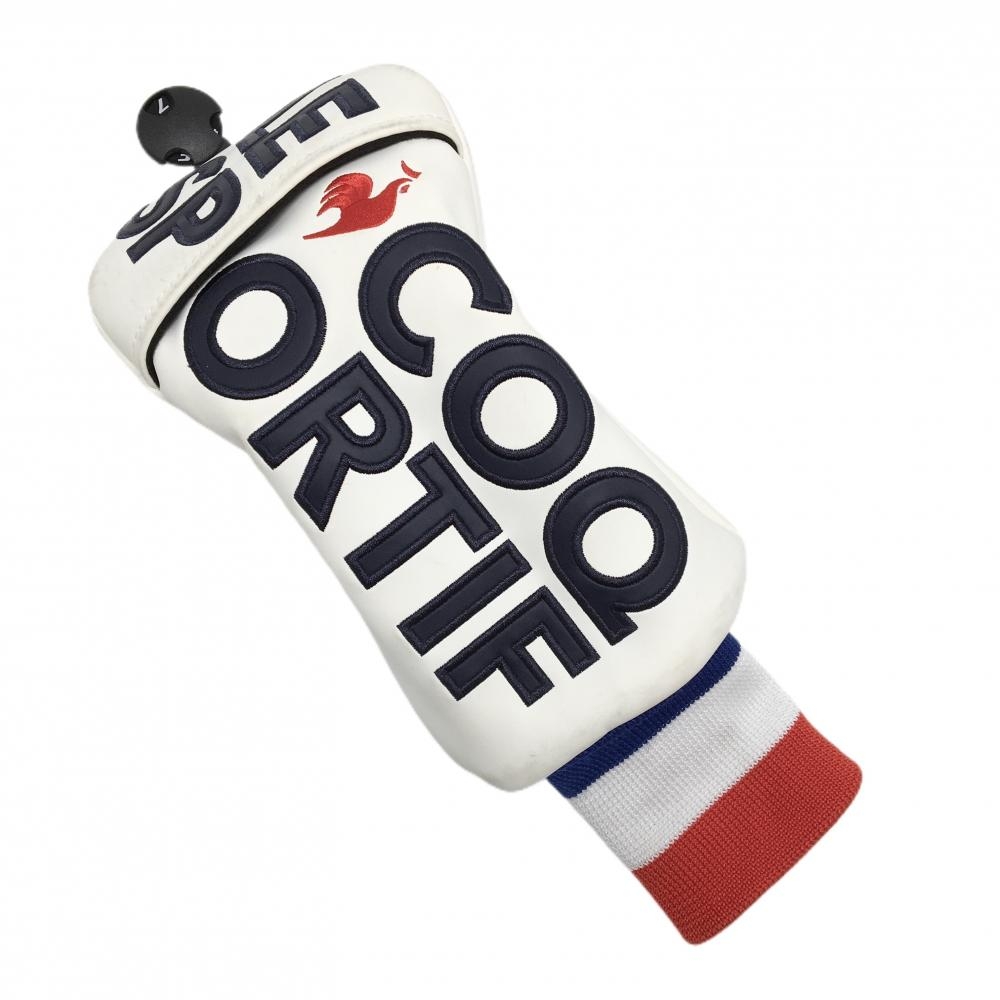 ルコックゴルフ ヘッドカバー(FW) 白×ネイビー ビッグロゴ フェアウェイウッド ゴルフ le coq sportif