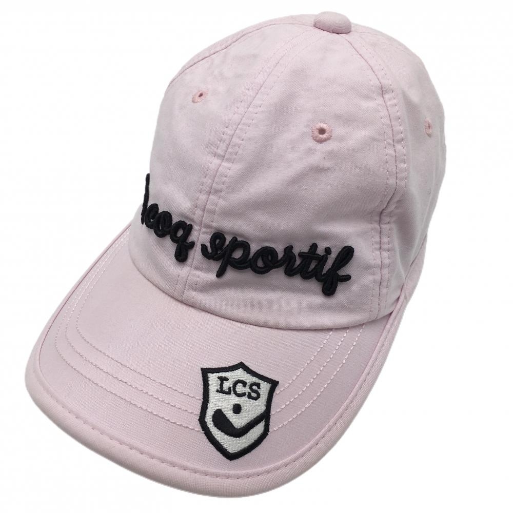 ルコック キャップ ピンク×黒 立体ロゴ刺しゅう F(55cm-57cm) ゴルフウェア le coq sportif