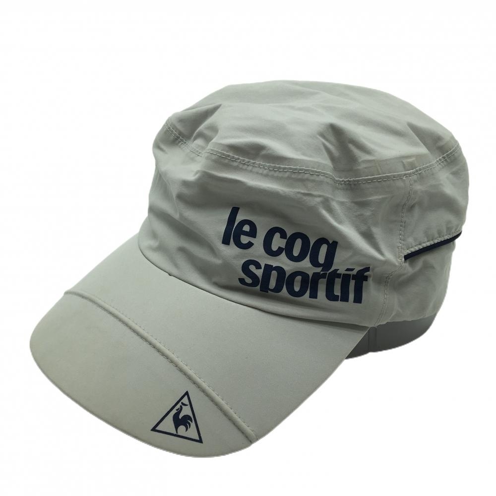 ルコック レインワークキャップ グレー×ネイビー 裏地メッシュ F(57cm～59cm)  ゴルフウェア le coq sportif