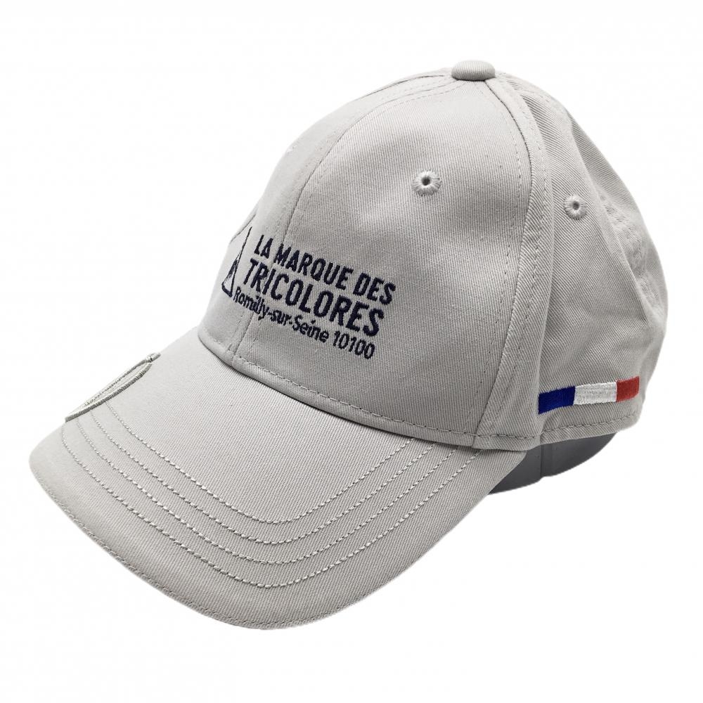 【美品】ルコック キャップ ライトグレー×ネイビー ロゴ刺しゅう  F(57cm～59cm)  ゴルフウェア le coq sportif