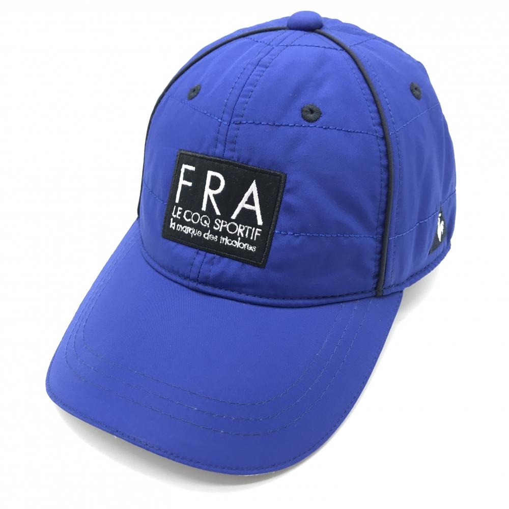 【新品】ルコックゴルフ キャップ ブルー×黒 裏起毛 HEATNAVI F（57-59㎝）  ゴルフウェア le coq sportif