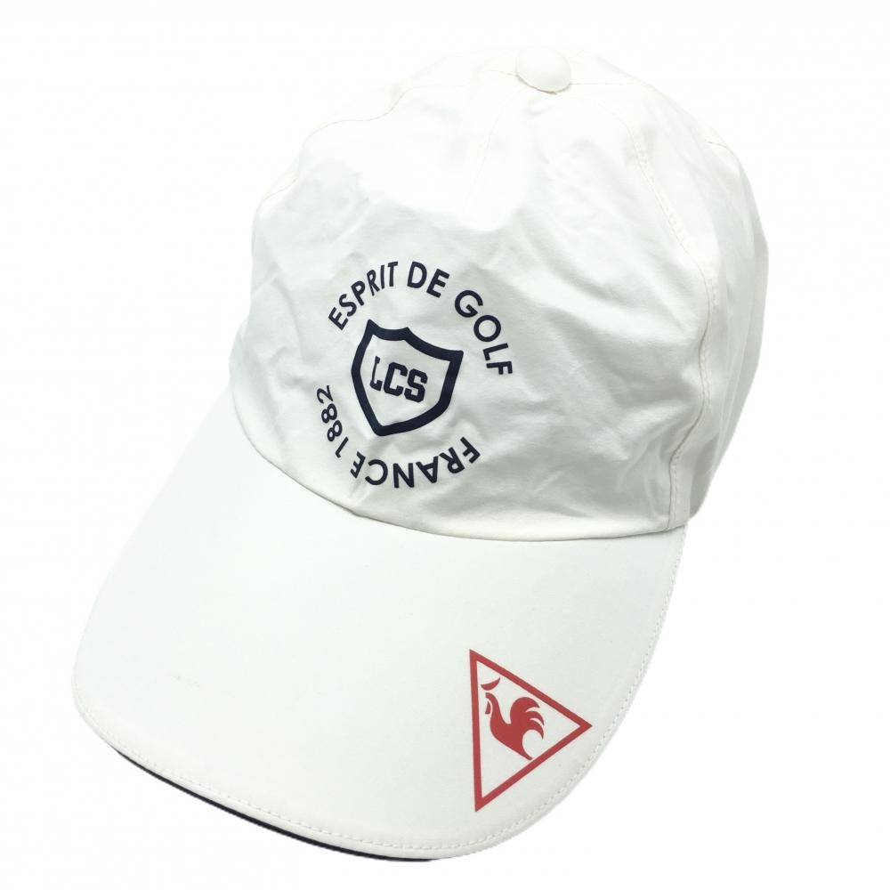ルコック キャップ 白×ネイビー ナイロン 内側メッシュ  F(55-57cm)   ゴルフウェア le coq sportif
