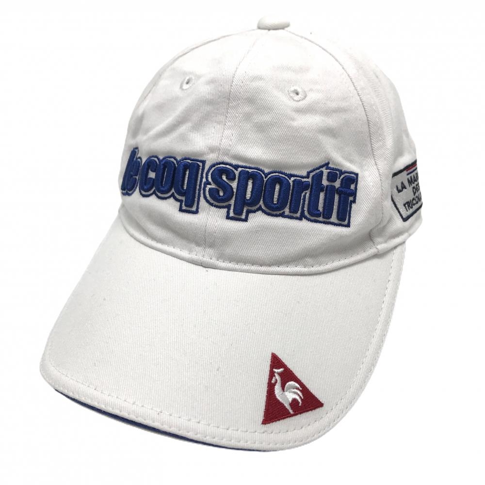 ルコックゴルフ キャップ 白×ネイビー 立体ロゴ刺しゅう F(57cm-59cm)   ゴルフウェア le coq sportif